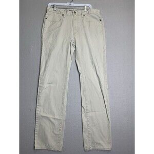 Hickey Freeman Pants Mens 34x30 Beige Khaki Pima Cotton Twill 5 Pocket Jeans